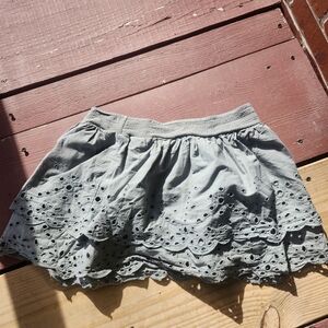 American Eagle Outfitters Light Army Green  Eyelet Tiered Mini Skirt